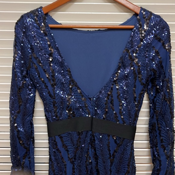 Missord Sequined Gown, Long Sleeves in Navy, Size Small, GUC - Picture 13 of 17